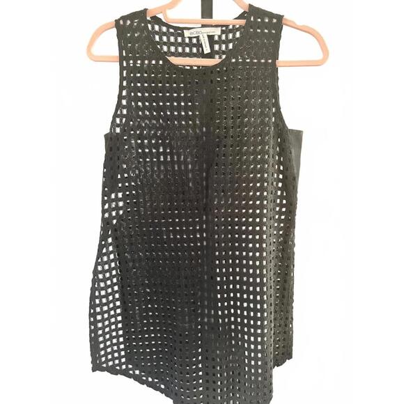 Tops - BCBG Generation Stylish Black Mesh Sleeveless Top - Size S